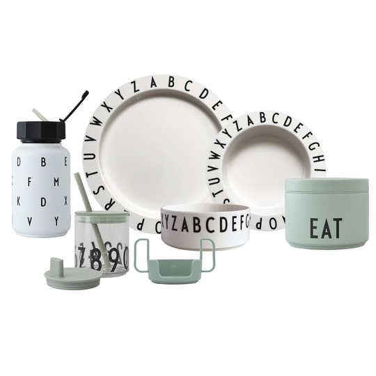 Design Letters Eat & Learn Premium -lahjasetti Vihreä-valkoinen