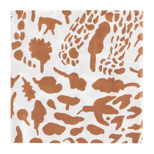 Oiva Toikka Cheetah lautasliina 20-pack Ruskea-valkoinen