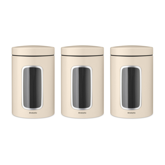 Brabantia säilytyspurkki 1,4 litraa 3-pakkaus Soft beige