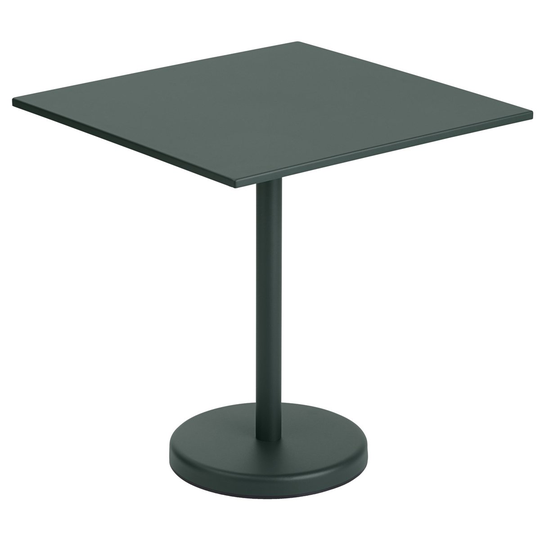 Linear teräspöytä 70x70 cm Dark green
