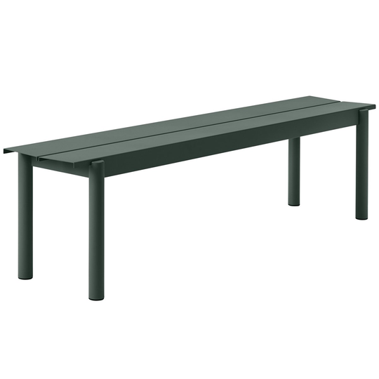 Linear teräspenkki 170 cm Tummanvihreä