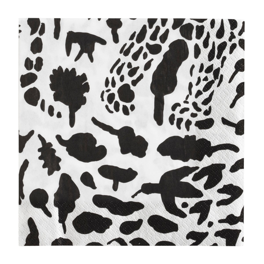 Oiva Toikka Cheetah lautasliina 20-pack Musta-valkoinen