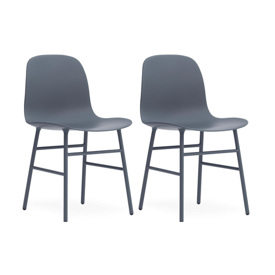 Form Chair tuoli metallijalat 2 pack sininen