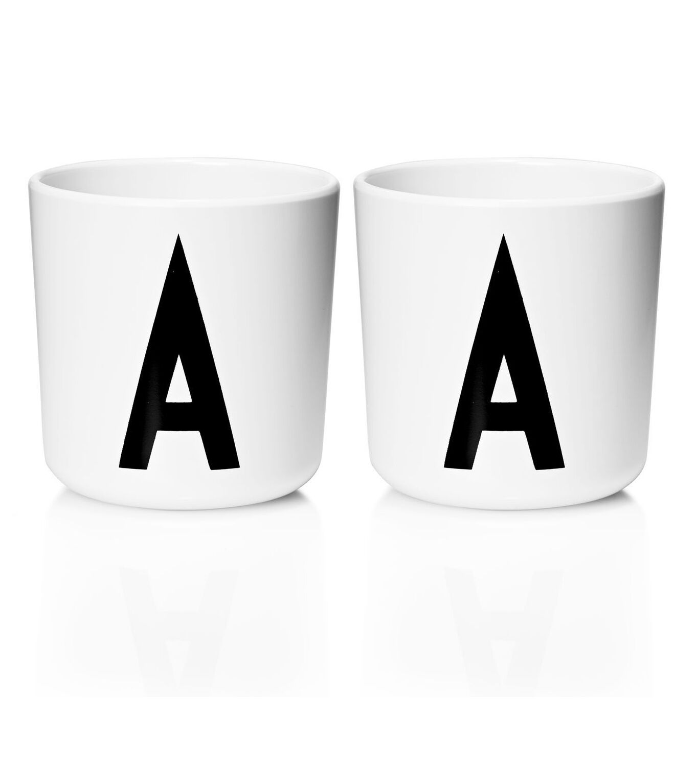 ​Design Letters - Personal Melamine Cup A - 2 pcs - White (Bundle)