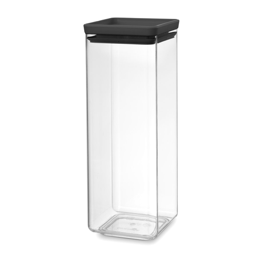 TASTY+ neliö säilytyspurkki 2,5 L Tummanharmaa