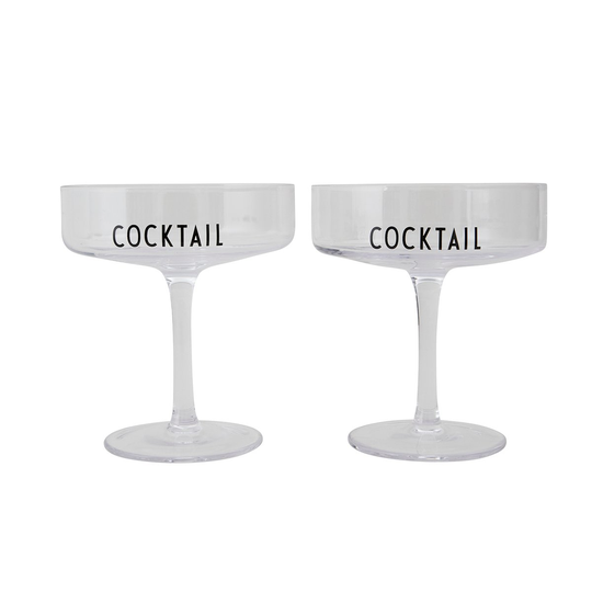 Design Letters -cocktaillasi, 2-pakkaus Kirkas