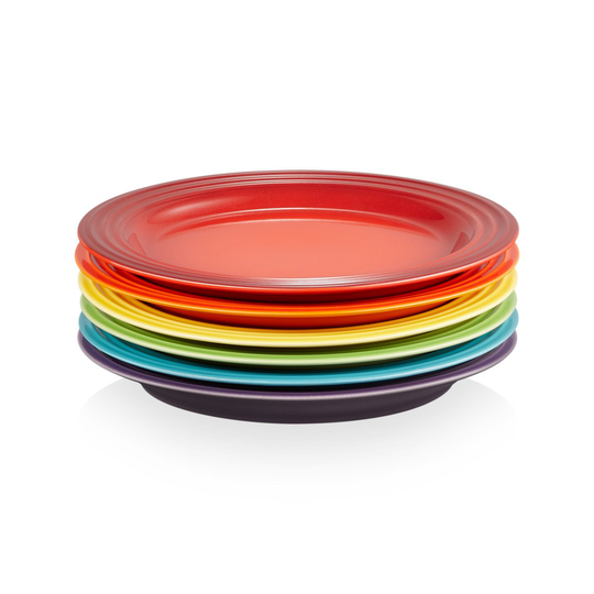 Le Creuset Signature -lautanen 22 cm, 6-pakkaus Rainbow