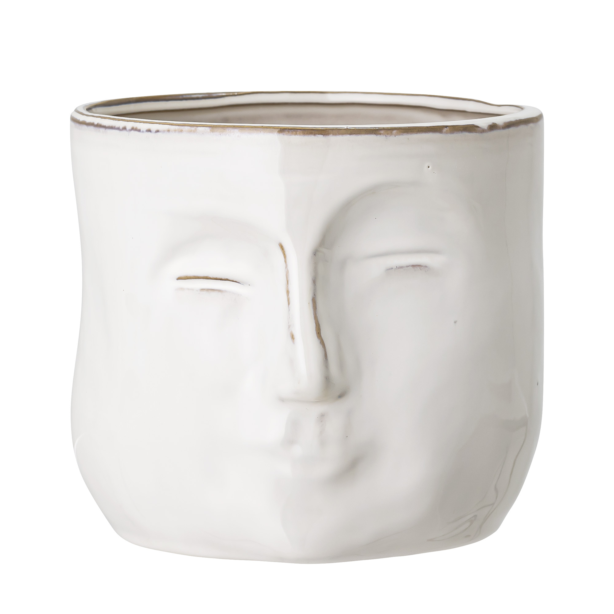 Bloomingville - Face Flowerpot - White (82048963)