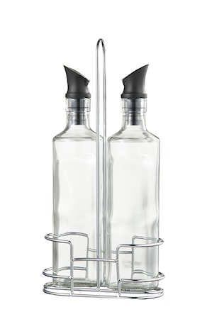 Oliiviöljy/Viinietikka setti 35 cl silikonia Ruostumaton 2 kpl 26,6,6 cm teline