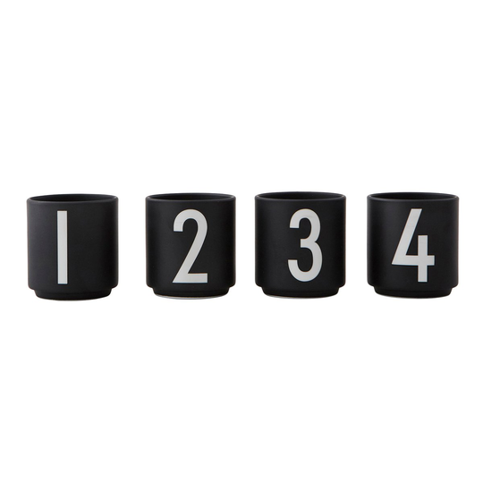 Design Letters -espressokupit, 4-pakkaus musta Black